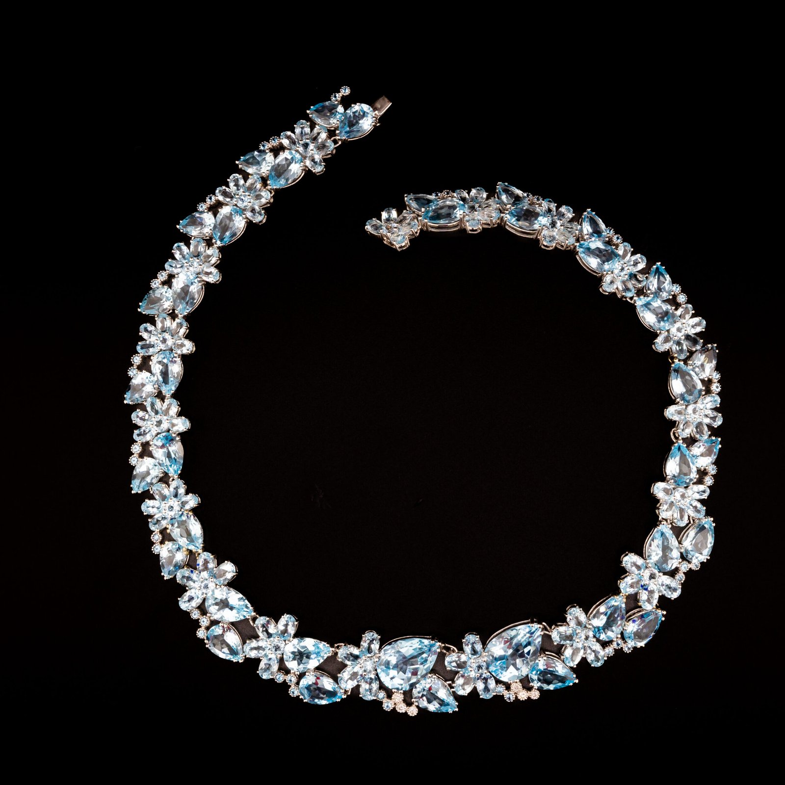 Blue Topaz Diamond Necklace