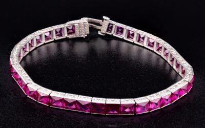 Platinum Ruby Art Deco Bracelet